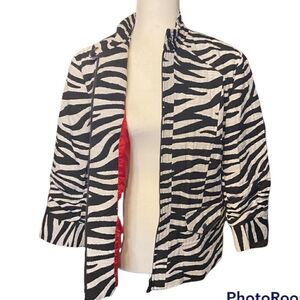 NWT CHICO’S Zebra Jacket Size 2 Medium 📦